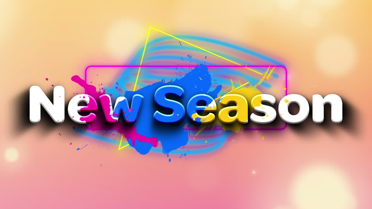 animación del texto de la nueva temporada sobre formas de neón