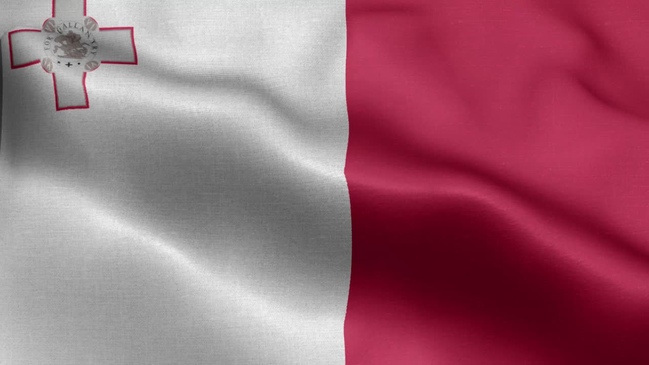 primer plano ondeando lazo 4k bandera nacional de malta