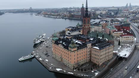 drone view in stockholm, sweden