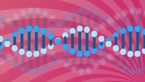 dna strand animation over pink and red swirling background