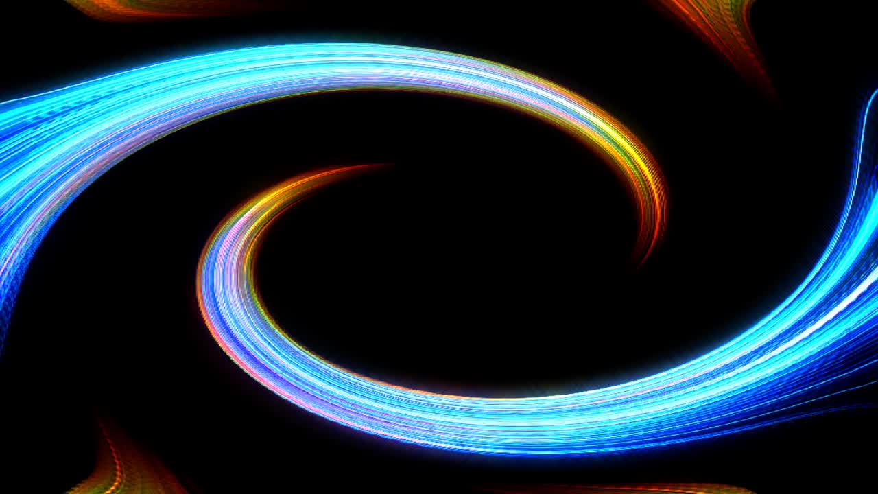 빛나는 밝은 선은 검은 바탕에 파동 움직임을 설정, 다채로운