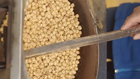 roasted chickpeas being prepared