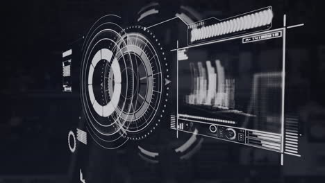 animación del alcance y procesamiento de datos en pantalla