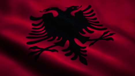 albania flag waving in the wind. national flag of albania. sign of albania seamless loop animation. 4k