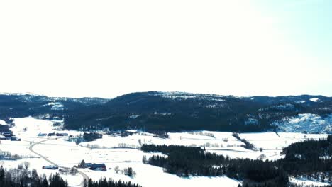 winter landscape view of indre fosen at daylight in trondelag, norway