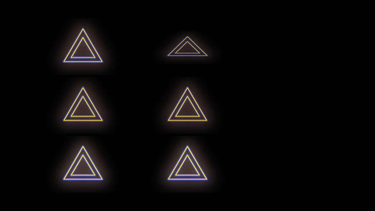 patrón geométrico de triángulos azul y amarillo neón