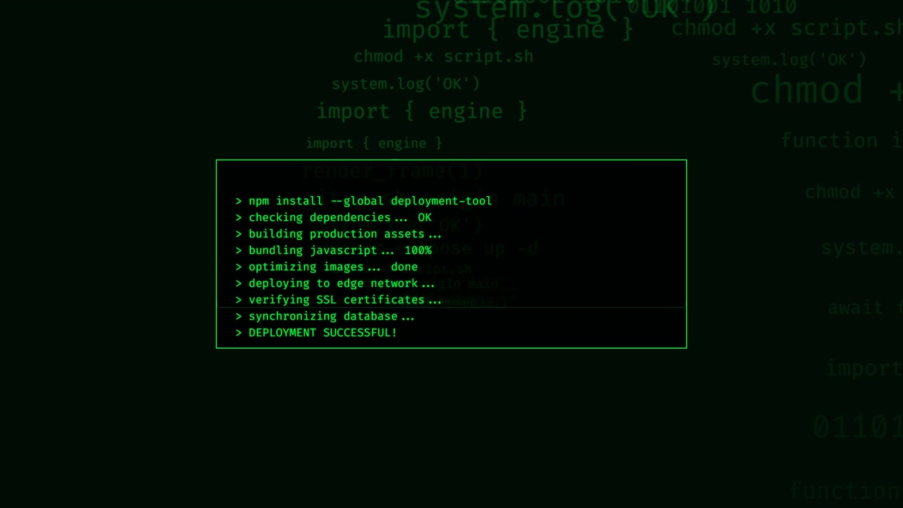 Terminal Window Showing Automated Software Deployment Process