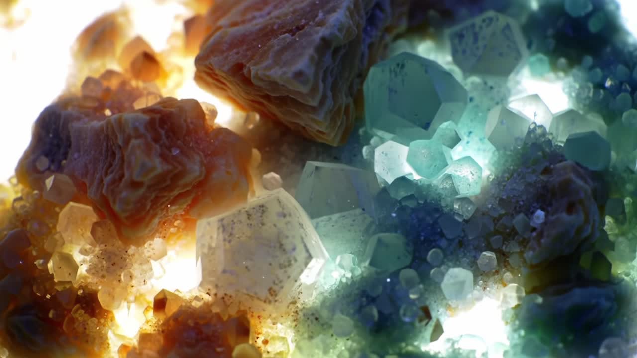 Sparkling Crystals of Various Colors Glimmer in Natural Light Highlighting Their Beauty