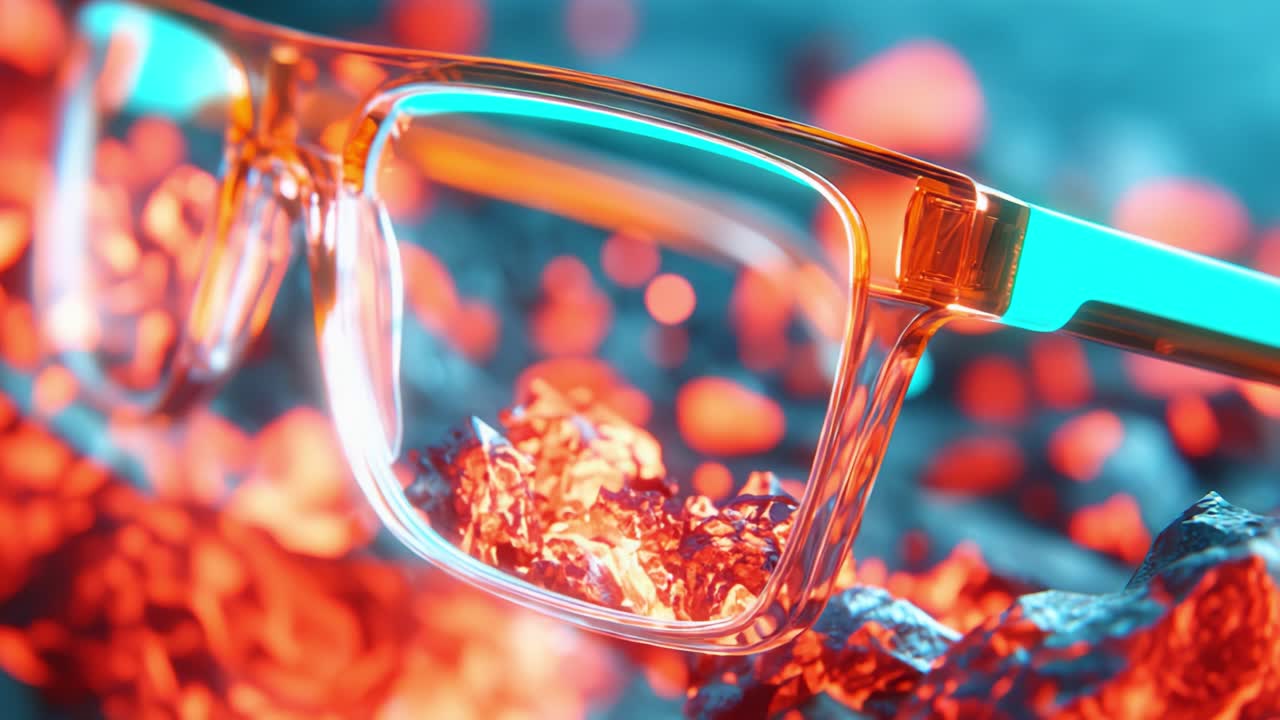 Modern glasses with red crystal inclusions