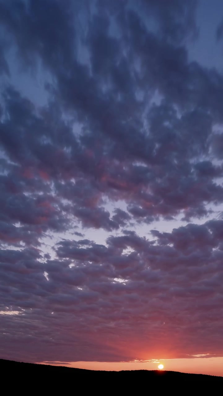 Time Lapse of Sunset Over Horizon with Moving Clouds