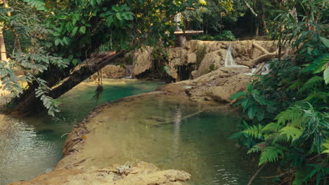 Emerald Waterfall in a Lush Jungle