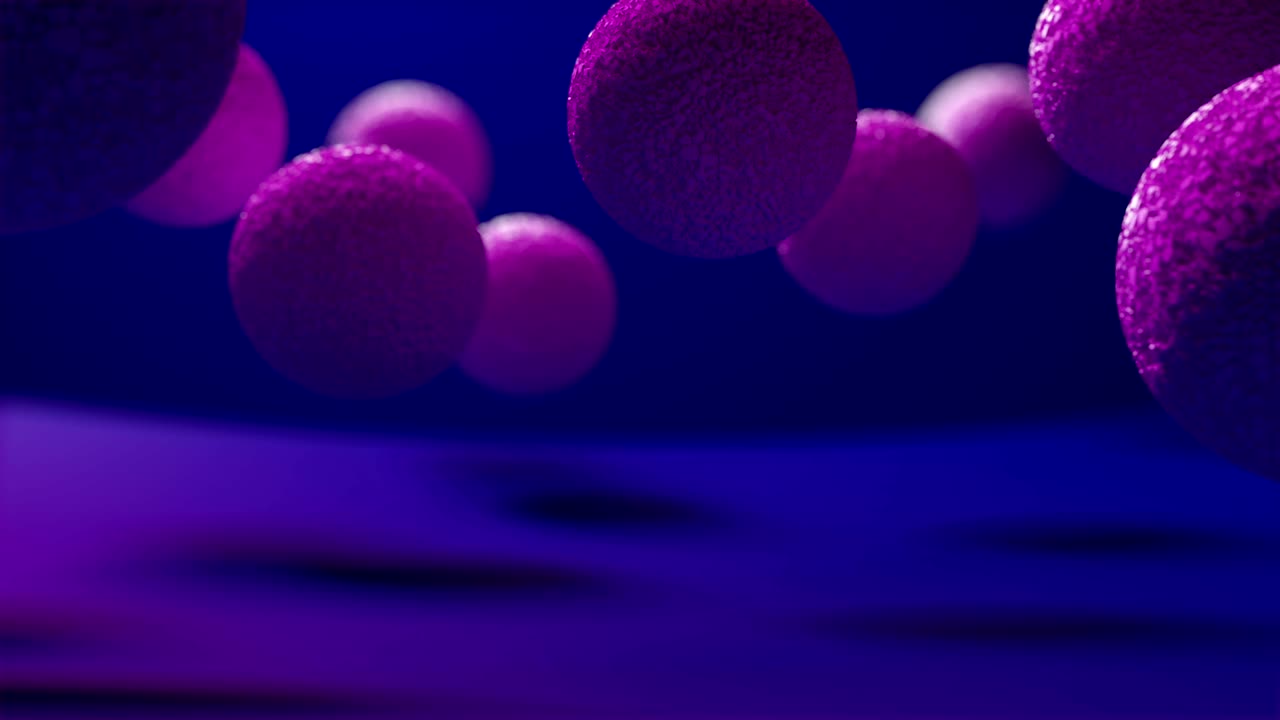 Balls with interesting texture bounce on the surface.