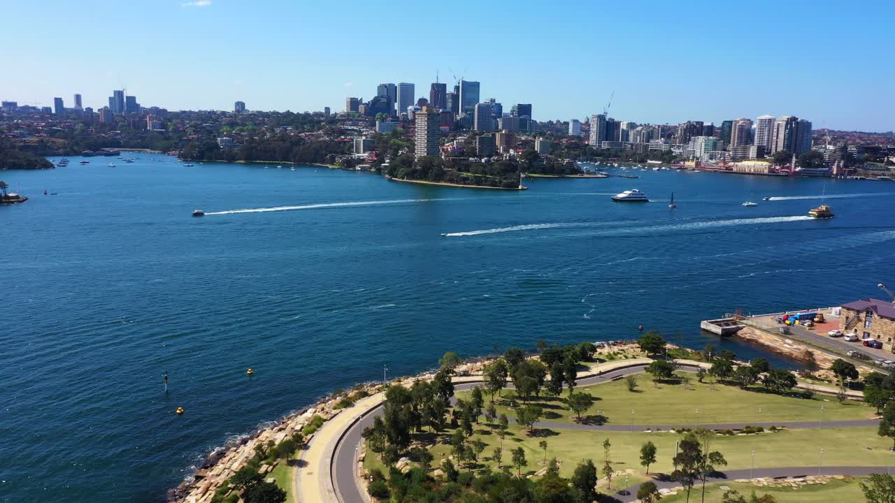 Aerial View of Sydney Harbor and City Skyline