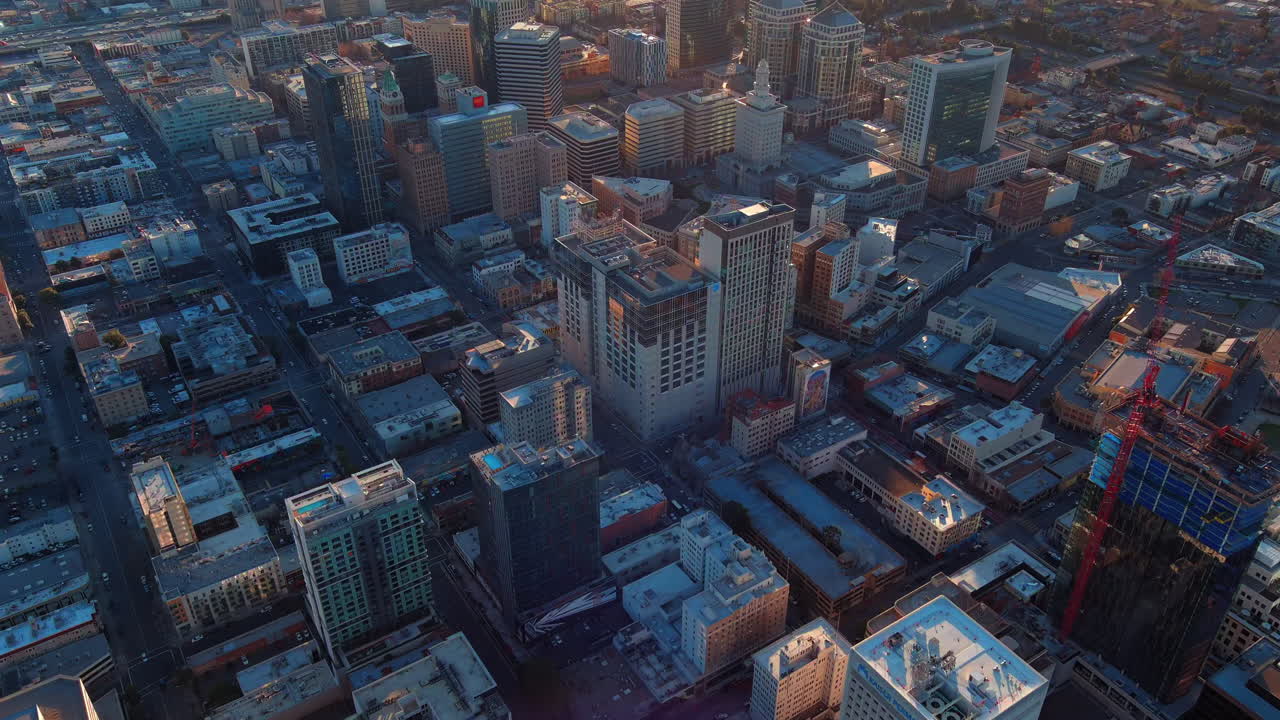vista aérea del centro de oakland en el condado de alameda, california, estados unidos