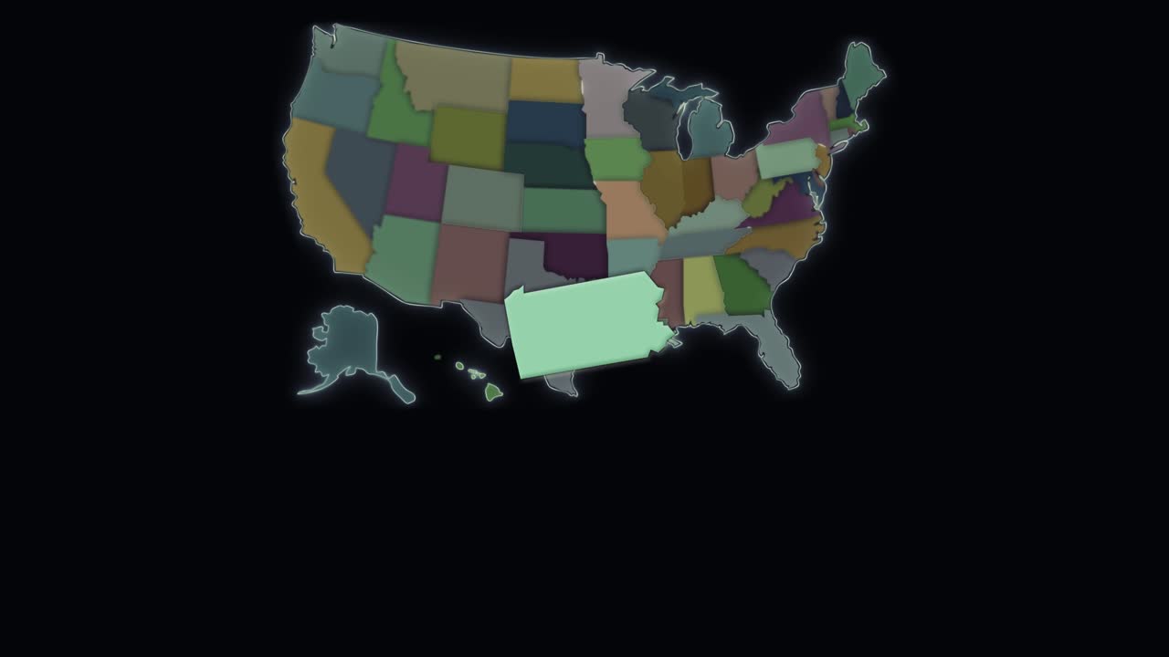 펜실베이니아가 강조 표시됨 - 미국 - 미국 지도