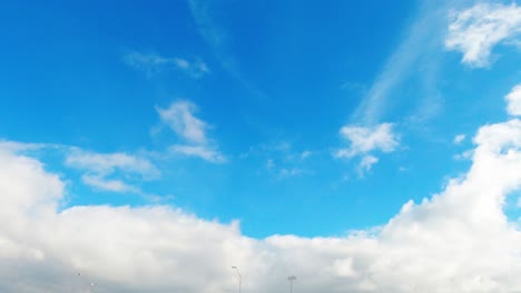 blue skies along the shores of the cloudy bay city