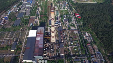 aerial view of industrial district territory