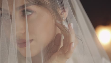 bride in a white veil