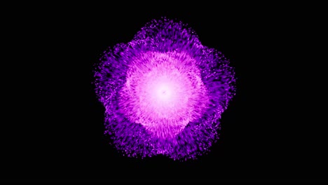 visual effects, vfx, purple particles forming a flower