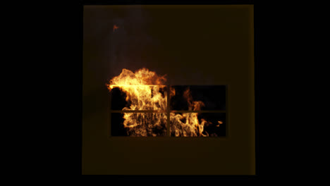 incendio en una ventana de un edificio