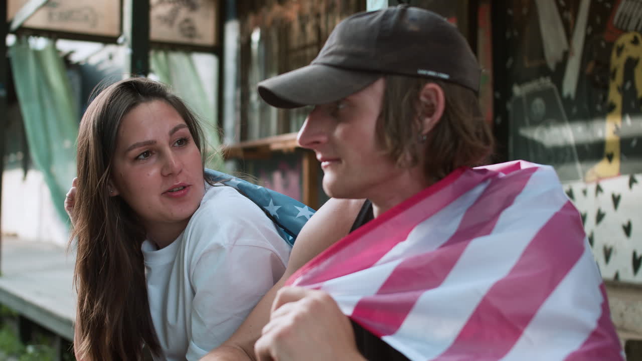 7월 4일을 축하하는 친구들