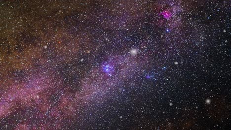 star raining in the universe against a background of nebula clouds