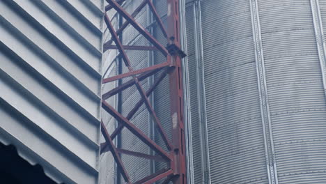 industrial agriculture farming equipment. big steel elevator construction storage.