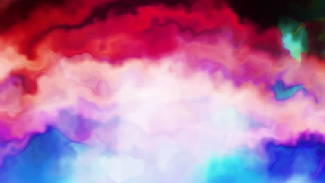animación del texto de venta en negro sobre globulo rojo y azul sobre fondo líquido rosa y azul