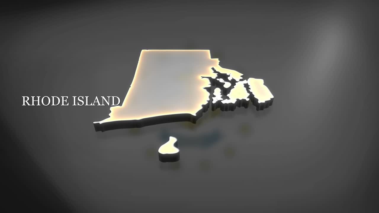 로드 아일랜드의 3d 애니메이션 지도
