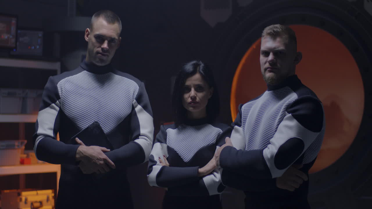 Space Team in a Futuristic Facility