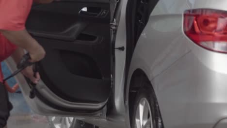 video capturing the process of car washing with a pressure washer