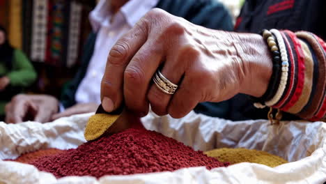 busy spice market scene