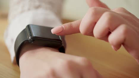 Woman using smart watch