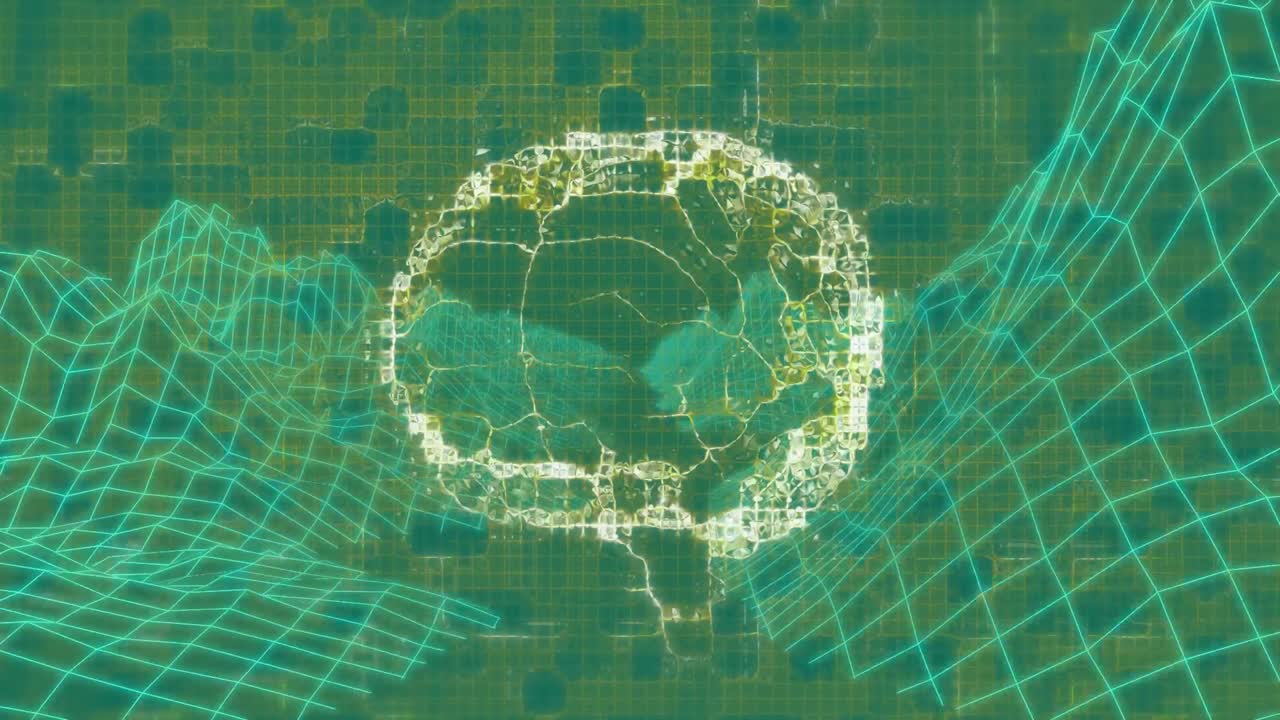 animación del cerebro humano con metaverso y fondo verde