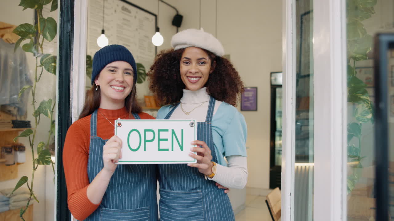 Two Women Owners Opening Their Small Business