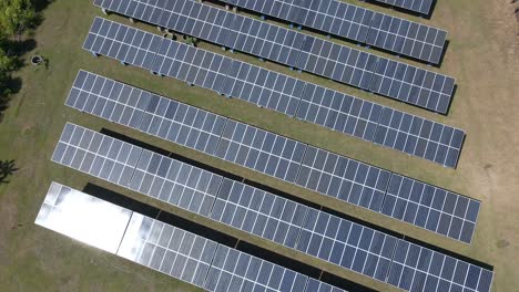 aerial top down: beautiful photovoltaic farm on gili air island