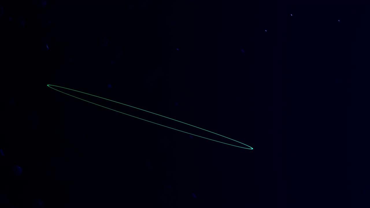 círculo geométrico abstracto en el espacio oscuro con brillos de mosca