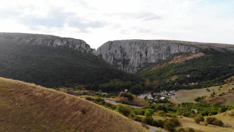 distant view of the turda gorge, one of the top touristic attractions in romania