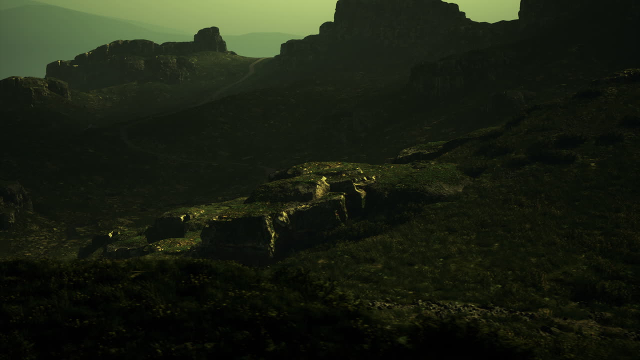 Majestic mountain landscape in soft light during twilight hours