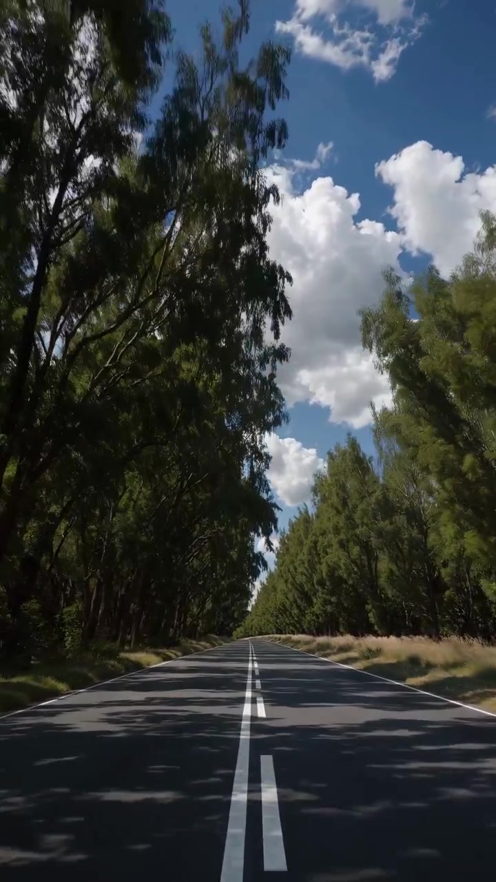 POV Berkendara Melintasi Jalan Hutan yang Indah di Hari yang Cerah