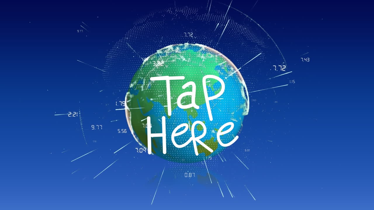 animación de toque aquí texto sobre el globo