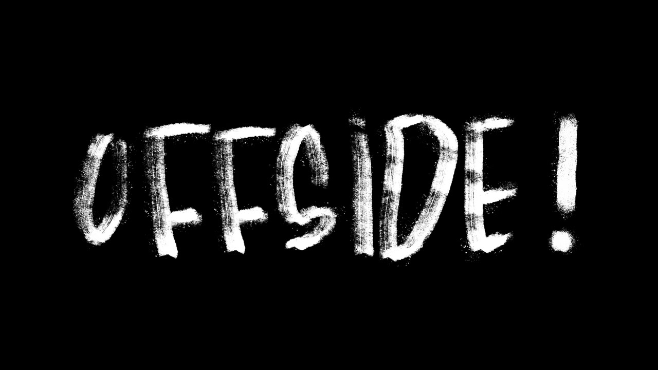Animated White 'Offside!' Text with Chalk Effect
