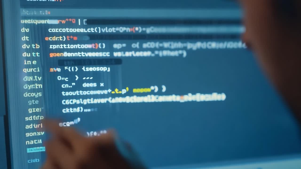 A man sitting in front of a computer, coding