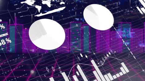 animación del procesamiento de datos sobre la ciudad