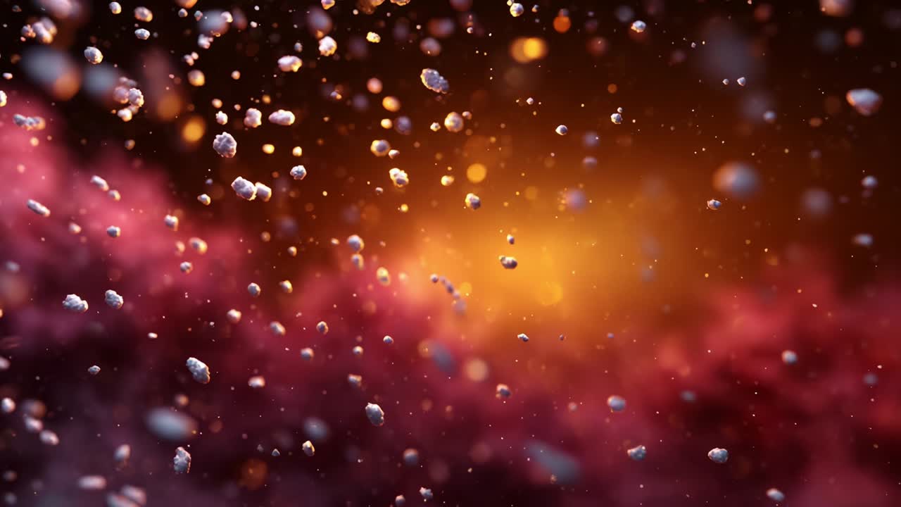 A Stunning Visual Journey Through the Cosmic Landscape of Floating Particles and Ethereal Lights, Capturing the Beauty and Intricacy of the Universe as Distant Stars Emerge in a Vivid Galactic Scene