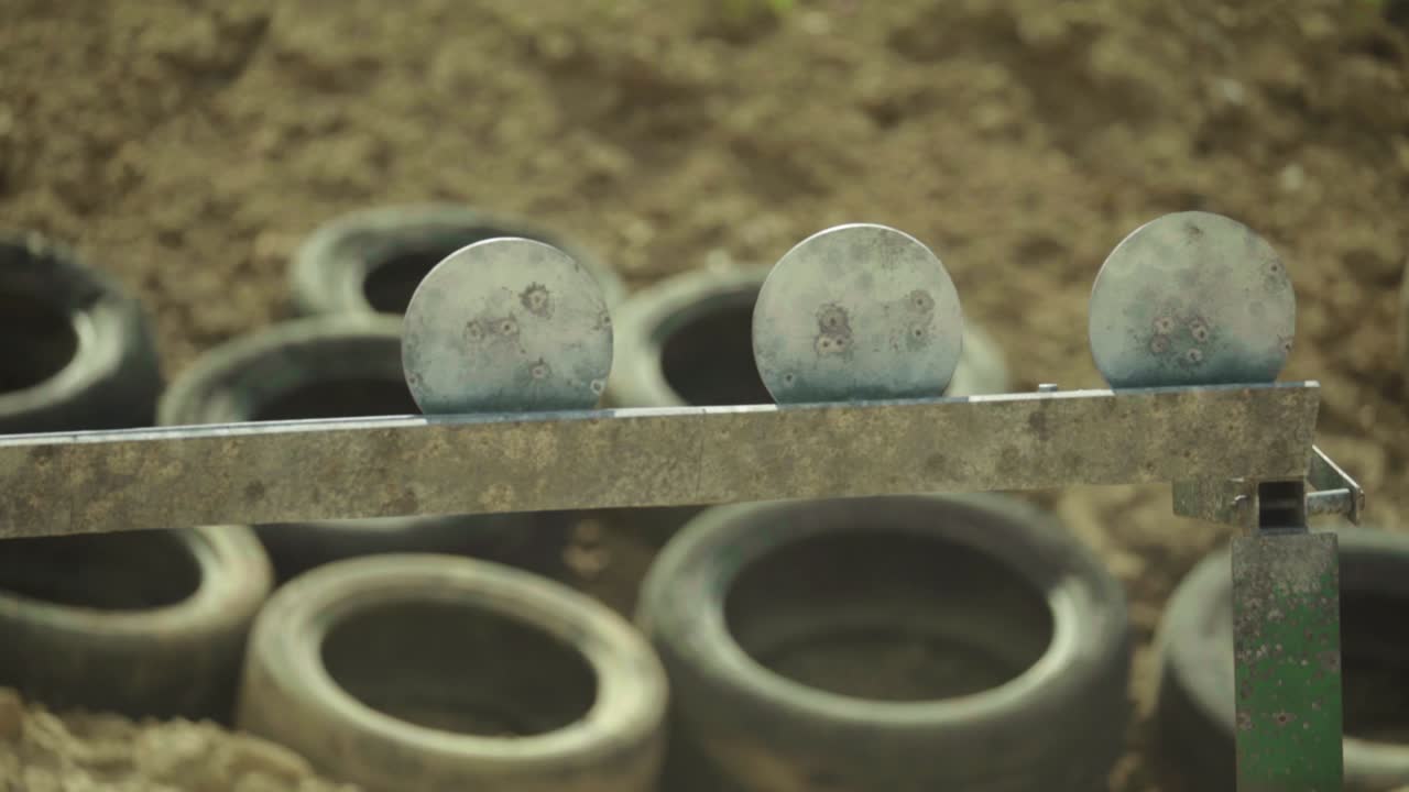 사격 거리에서 타을 는 동안