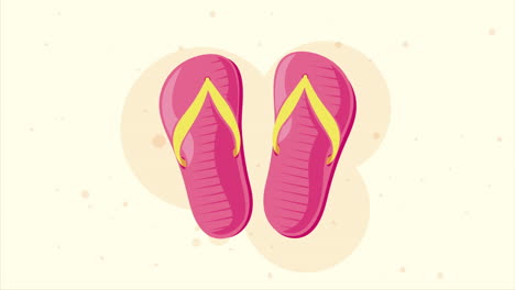 flip flops pink color animation