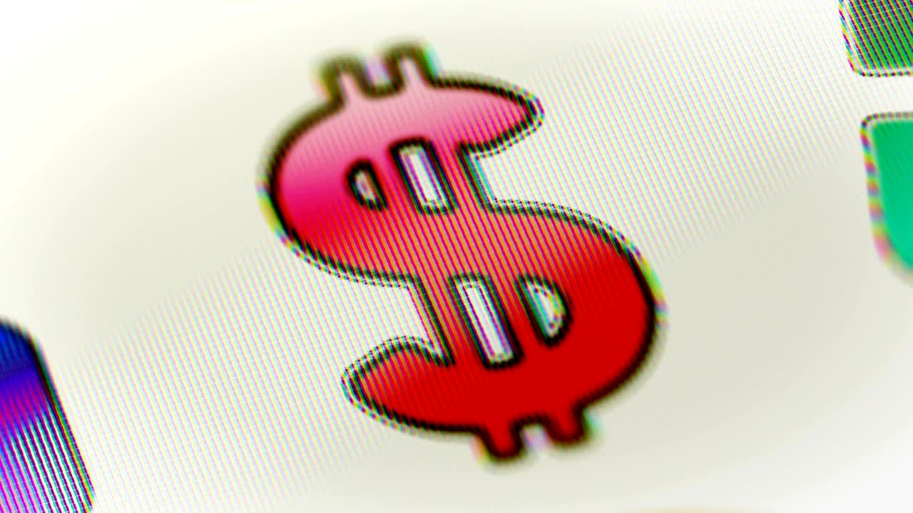 el icono en la pantalla. dólar en bucle.