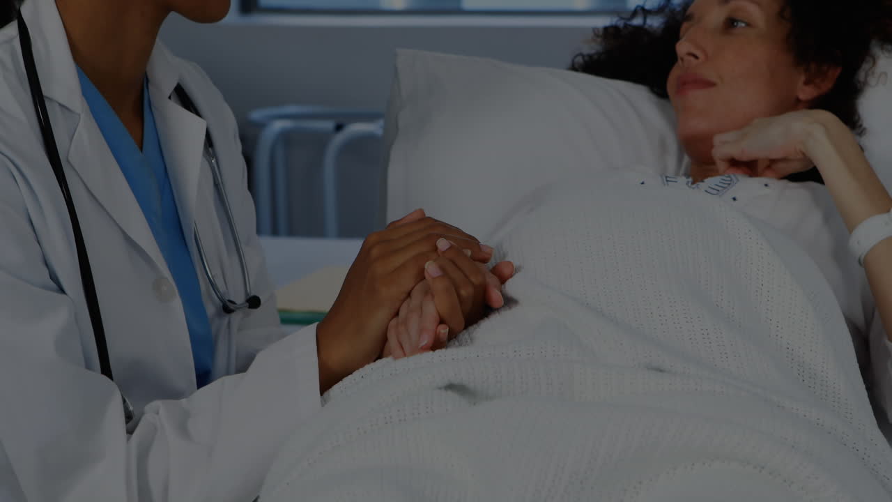 animación de palabras relacionadas con la covid 19 sobre la mujer embarazada