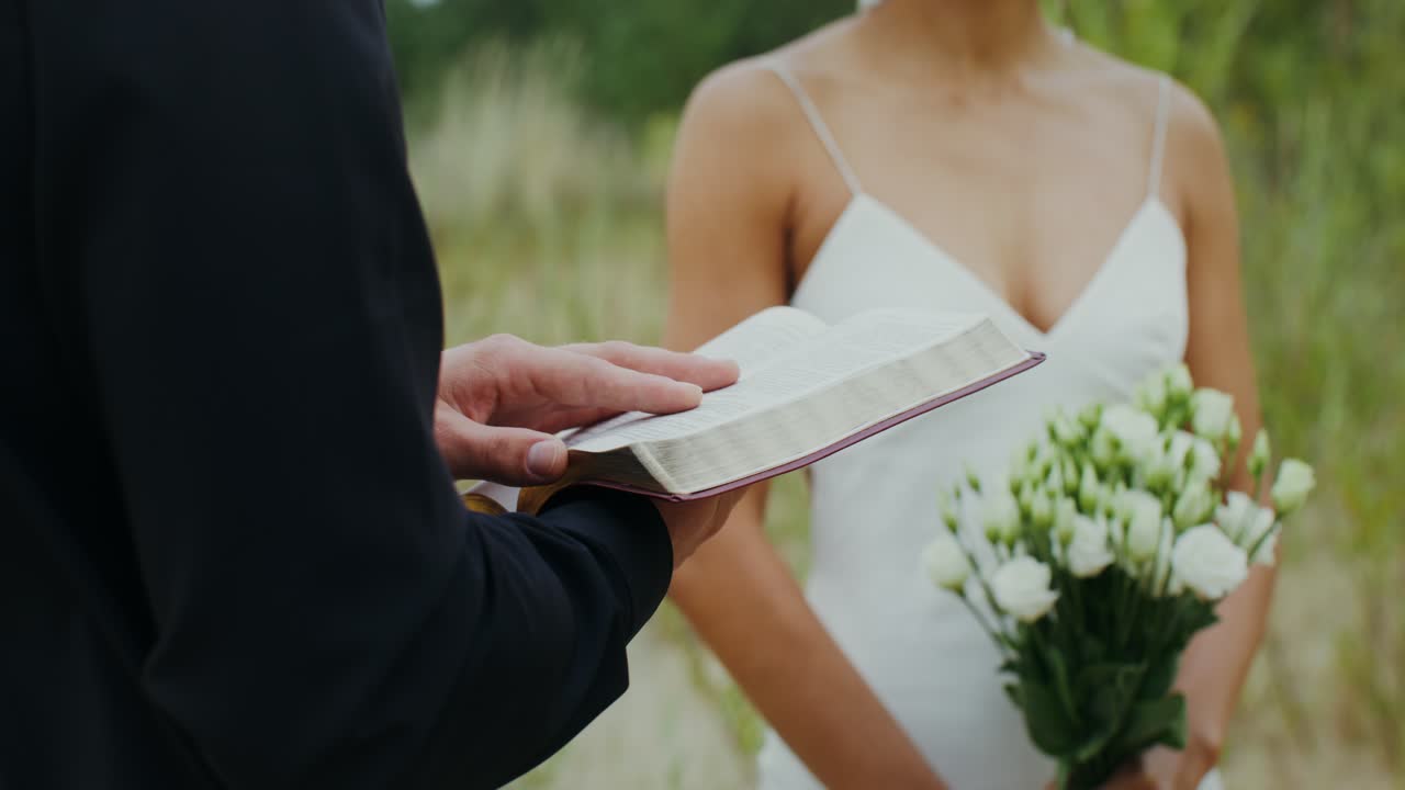 Wedding Ceremony with Bride and Priest